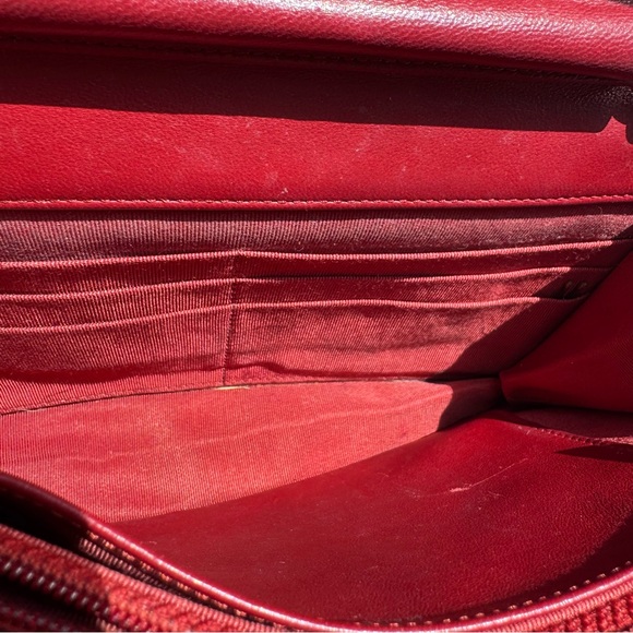 Chanel Classic Lambskin Quilted Wallet On Chain in Red - Picture 8 of 9